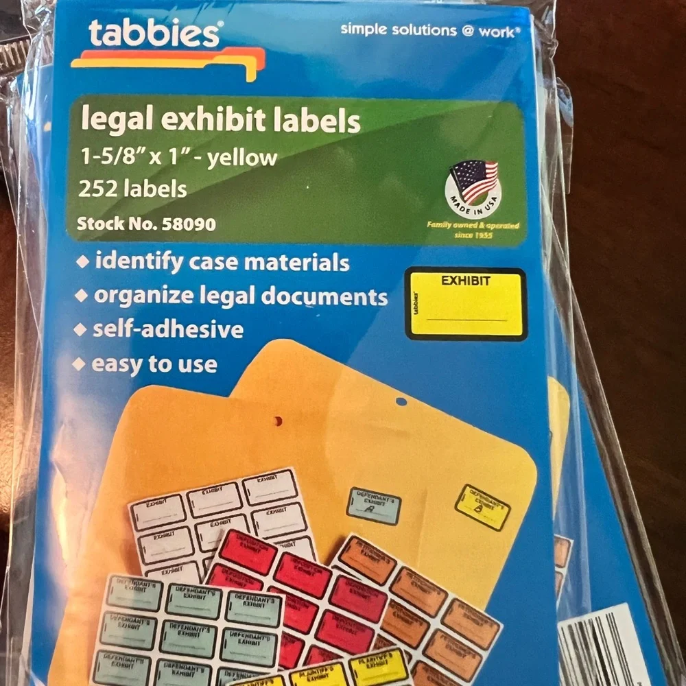 New yellow exhibit stickers